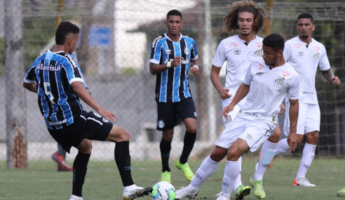 Fora de casa, Grêmio vira no fim e vence Santos pelo Brasileirão sub-20