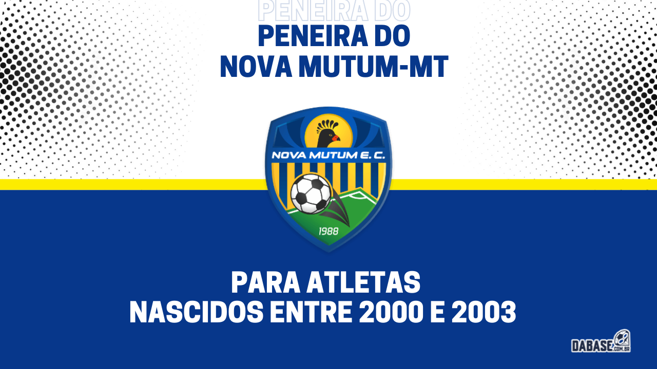 Nova Mutum-MT realizará peneira para a equipe sub-20