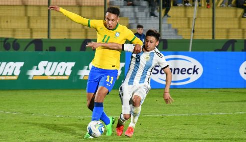 Brasil estreia em torneio sub-20 com empate diante da Argentina