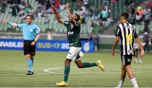 Palmeiras bate Atlético-MG de virada na ida das quartas do Brasileiro Sub-17