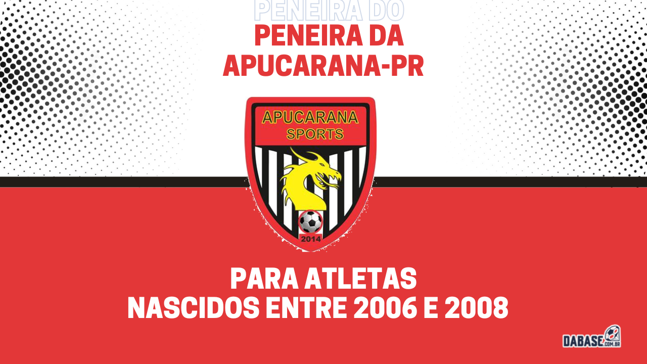 Apucarana-PR realizará peneira para a categoria sub-17