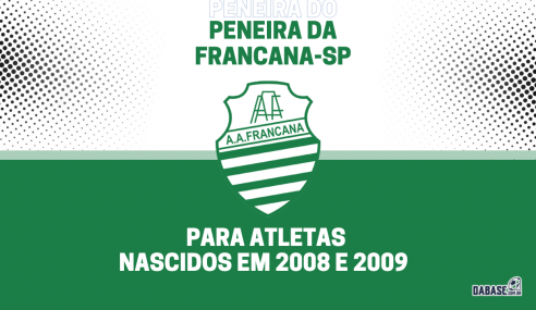 Francana-SP realizará peneira para a categoria sub-15
