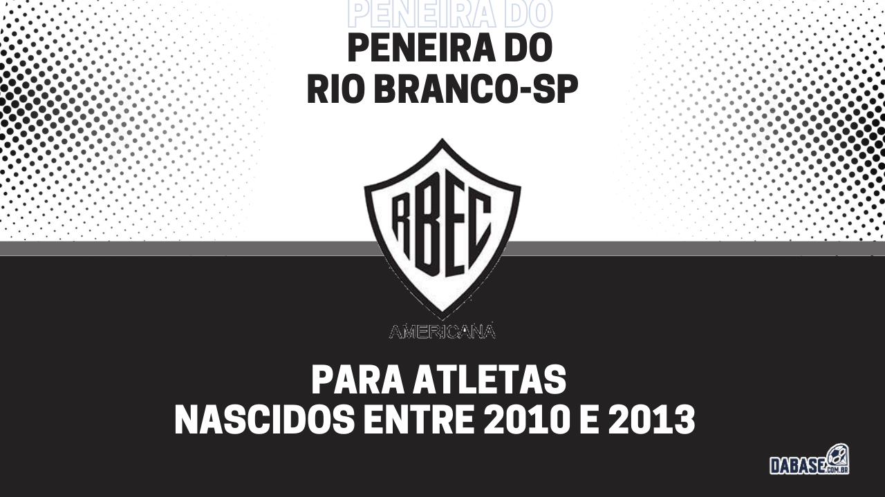 Rio Branco-SP realizará peneira para duas categorias