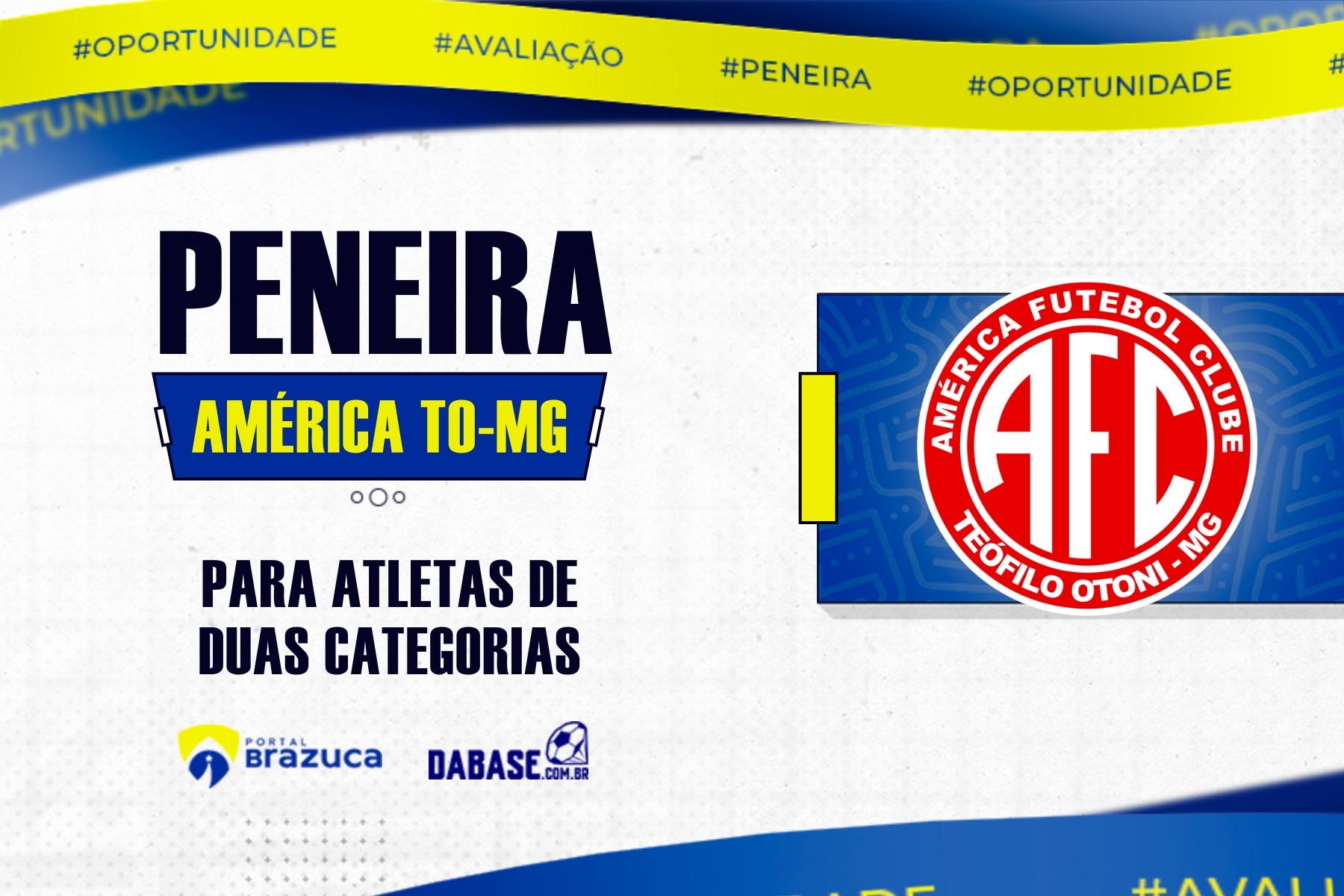 O América TO – MG realizará peneira para duas categorias