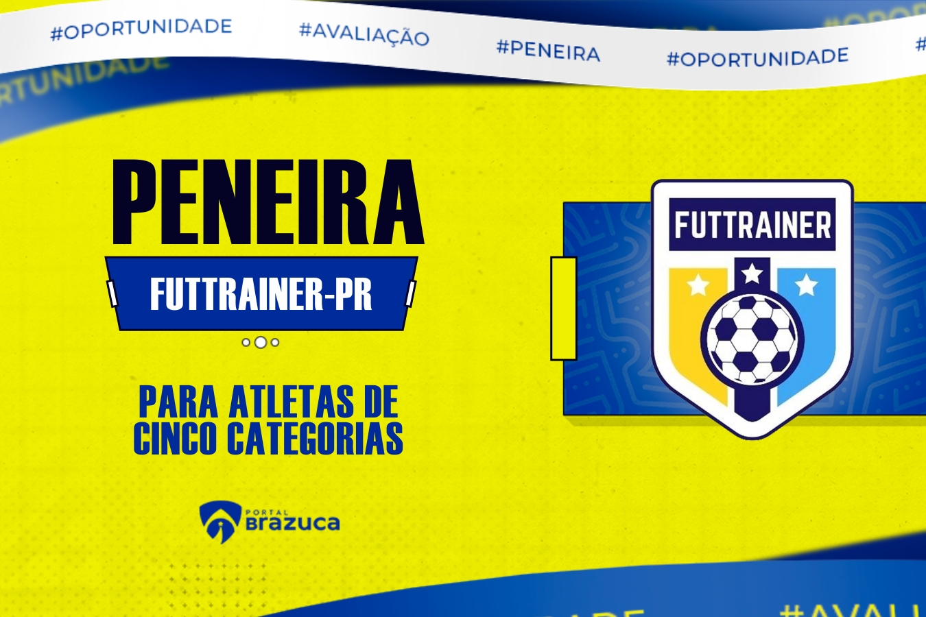 O Futtrainer-PR realizará peneira para cinco categorias