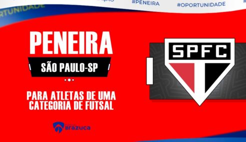 O São Paulo-SP realizará peneira para federados para uma categoria de futsal