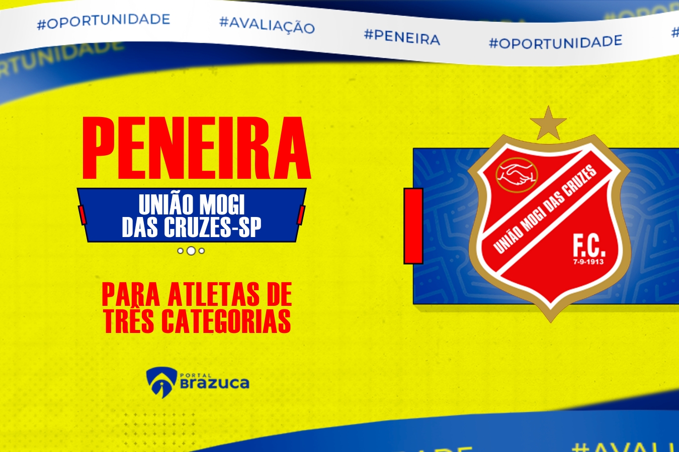 O União Mogi das Cruzes-SP realizará peneira para três categorias