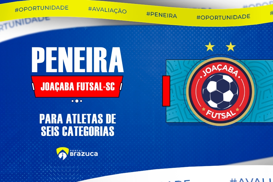 O Joaçaba Futsal-SC realizará peneira para seis categorias