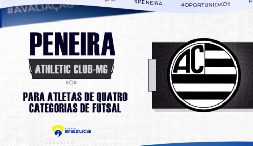 O Athletic Clube – MG realizará peneira para quatro categorias de futsal
