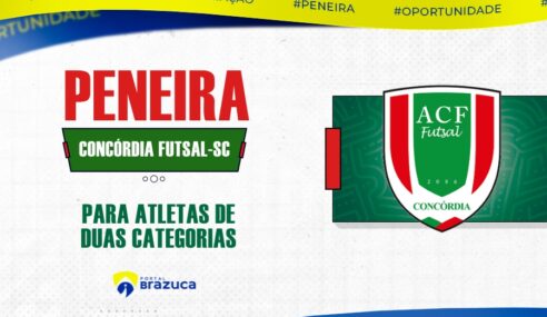 O Concórdia Futsal-SC realizará peneira para duas categorias