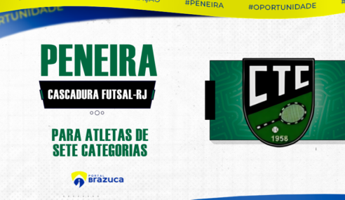 Cascadura Futsal/RJ realiza peneira de futsal no Rio de Janeiro