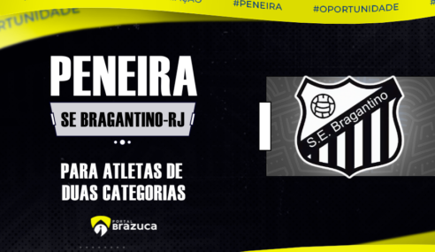 S.E. Bragantino/RJ realiza peneira para 2 categorias