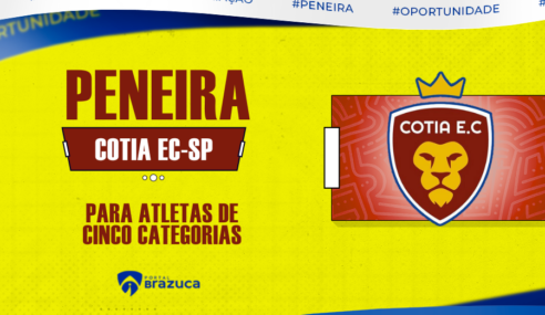 Cotia EC realiza peneiras gratuitas em Cotia para 5 categorias