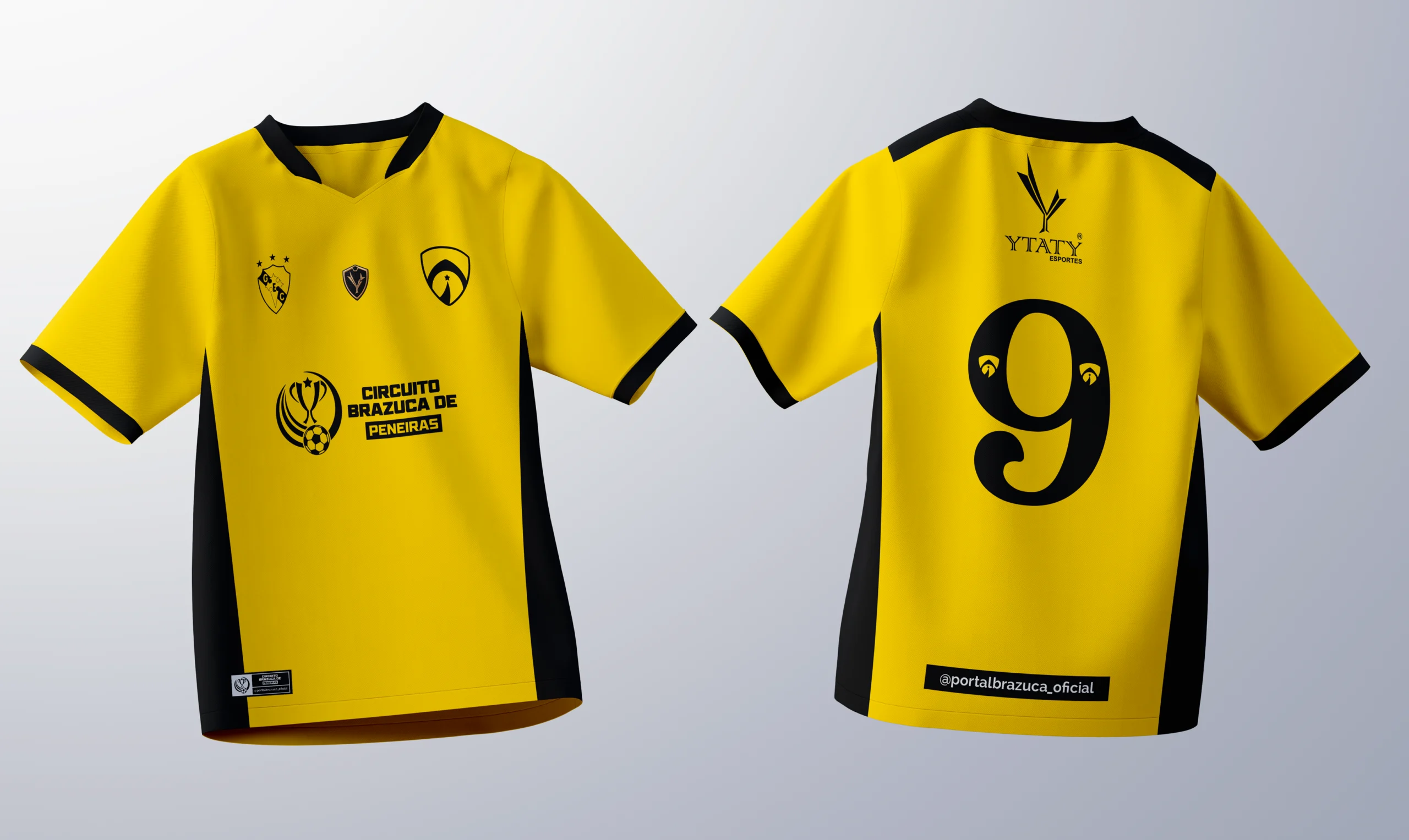 Uma das camisas que serão usadas por atletas da primeira etapa do Circuito Brazuca de Peneiras