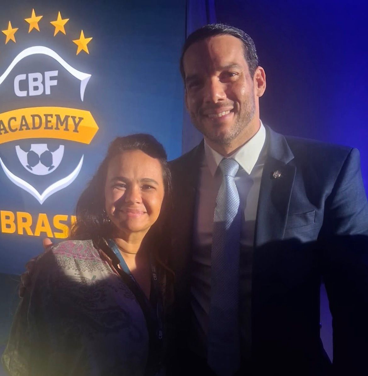 Juliana Della Aversana e Samir Xaud, presidente da CBF