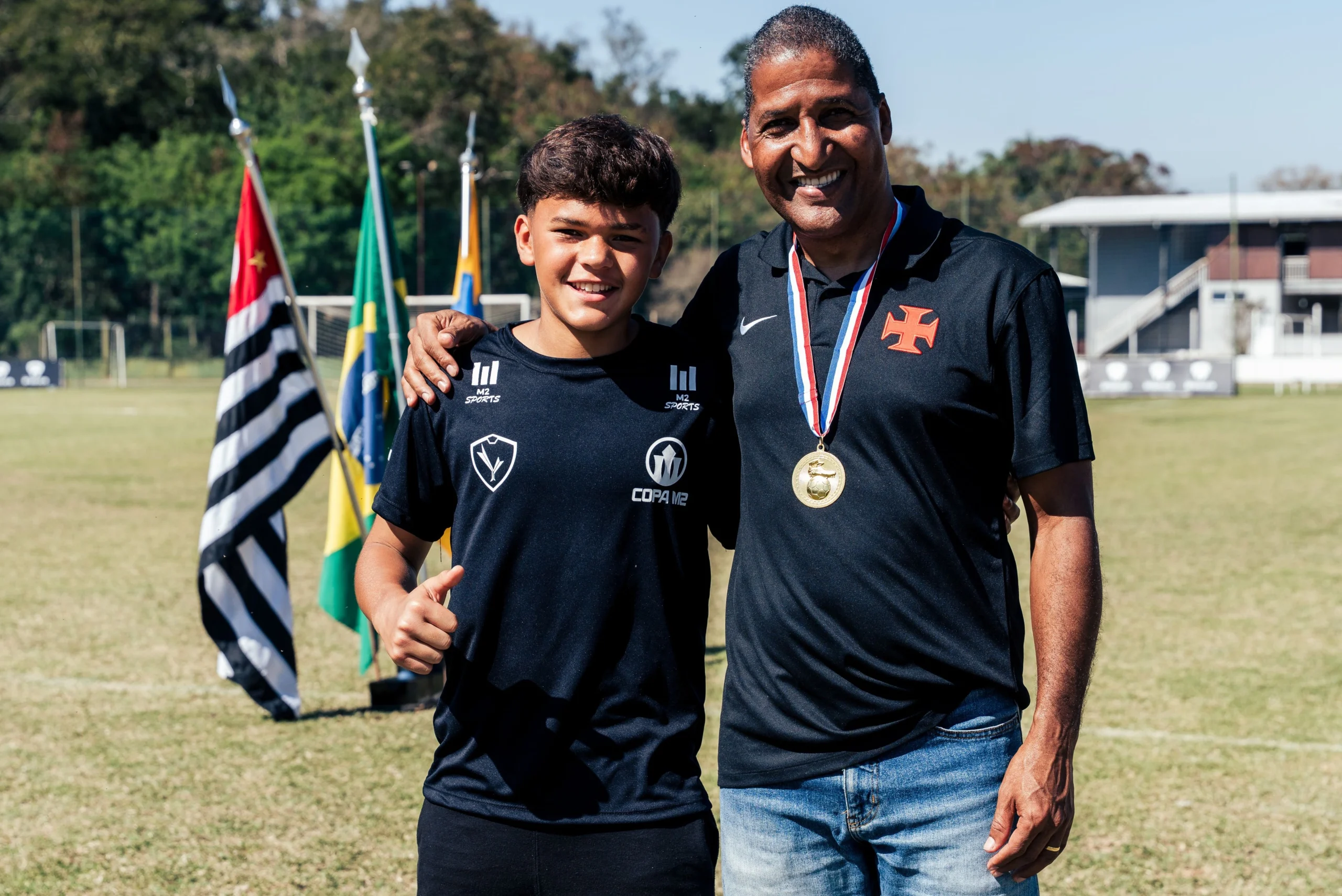 Julio Cezar em campo com Zé Roberto, do Vasco da Gama (Foto: Gois Produtora)